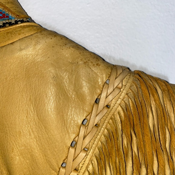 Vintage Diamond Leathers western twisted fringe beaded vest - Picture 15 of 15